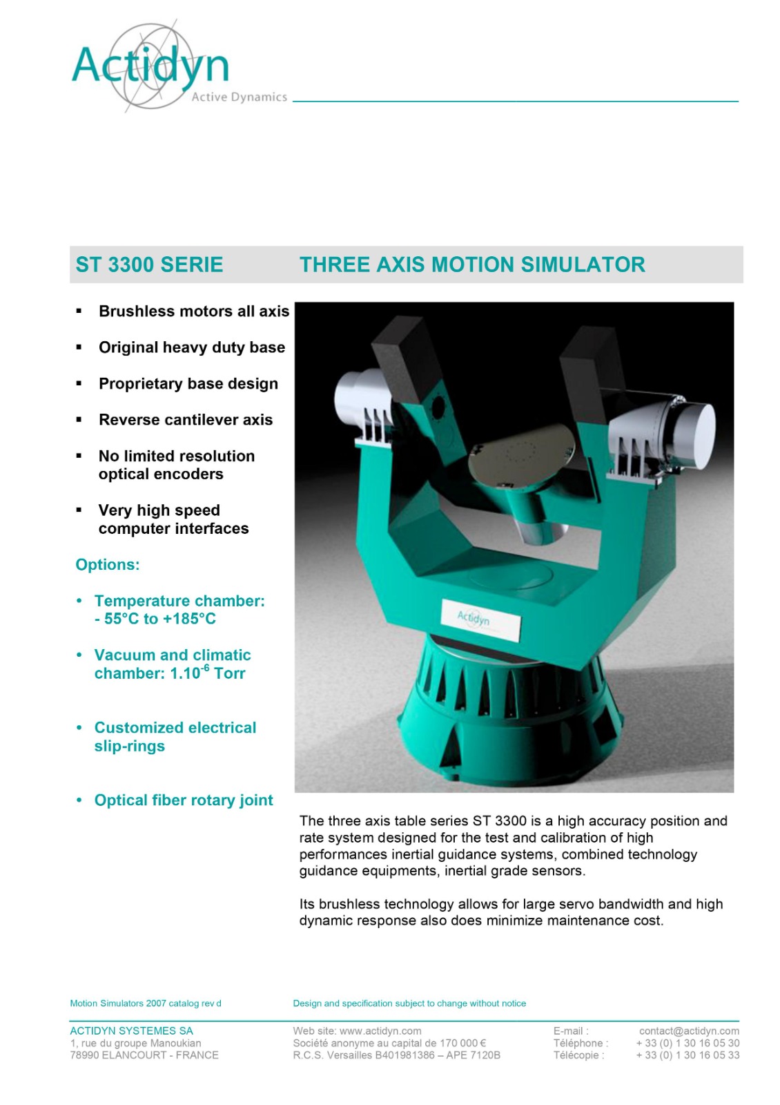 Acutronic, Motion Simulation & Test